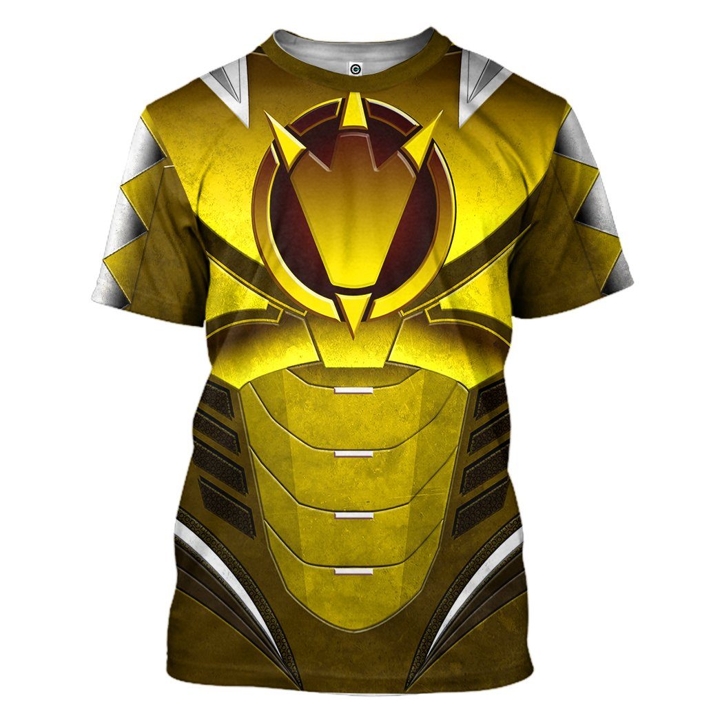 Gearhuman 3D Power Ranger Dino Thunder Yellow Custom Tshirt Hoodie Apparel GK260127 3D Apparel T-Shirt S