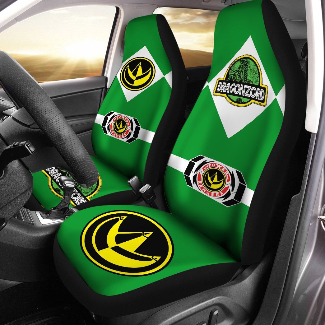 Gearhuman 3D Power Ranger DragonZord Green Custom Car Seat Covers GV20013 Car Seat Covers 