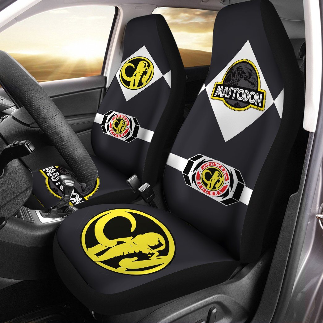 Gearhuman 3D Power Ranger Mastodon Black Custom Car Seat Covers GV20012 Car Seat Covers 