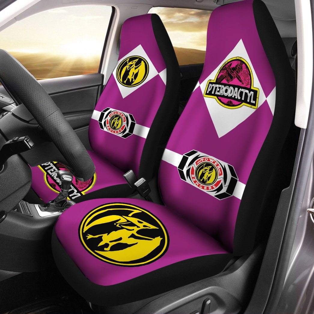 Gearhuman 3D Power Ranger Pterodactyl Pink Custom Car Seat Covers GV20015 Car Seat Covers 