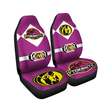 Gearhumans 3D MIGHTY MORPHIN Power Ranger Pterodactyl Pink Custom Car Seat Covers