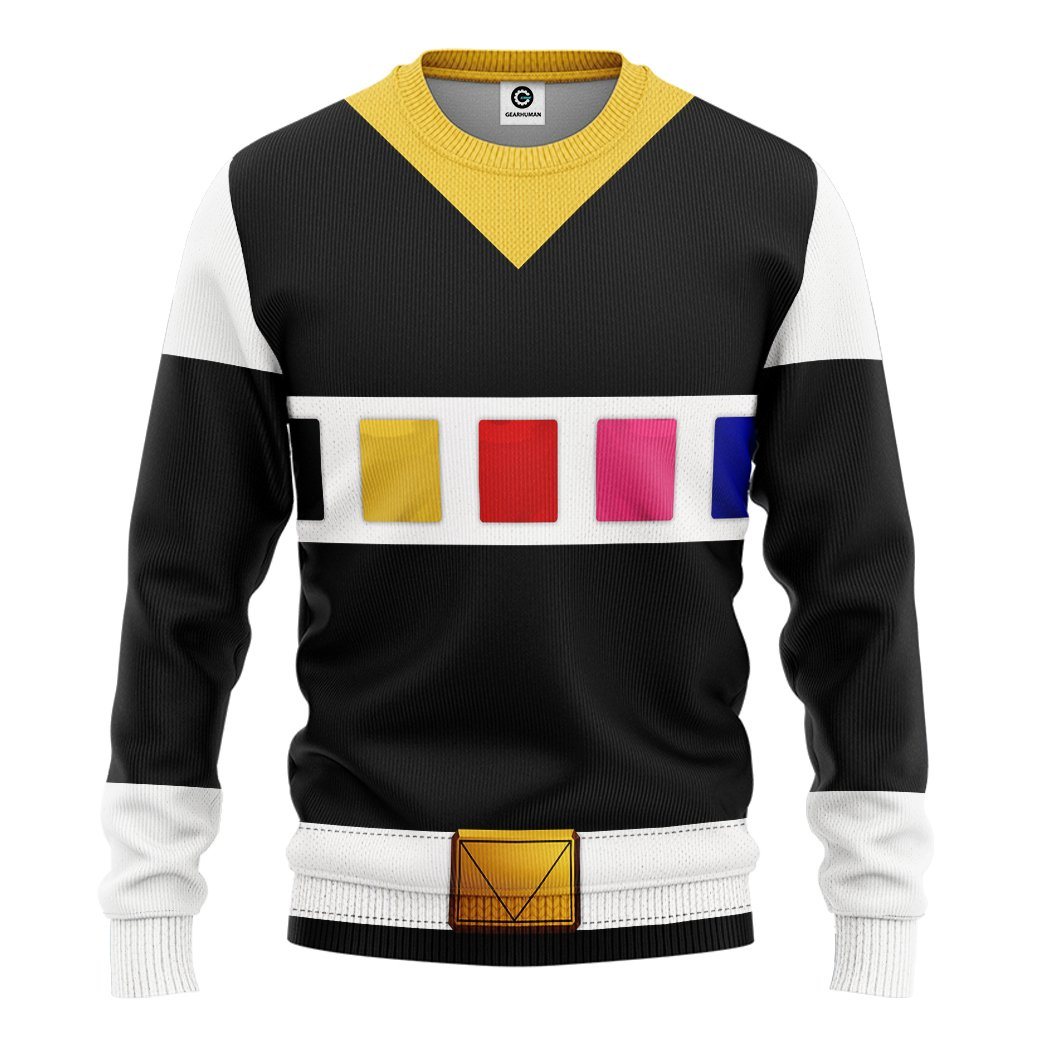 Gearhuman 3D Power Rangers in Space Black Custom Tshirt Hoodie Apparel GV040111 3D Apparel Long Sleeve S 