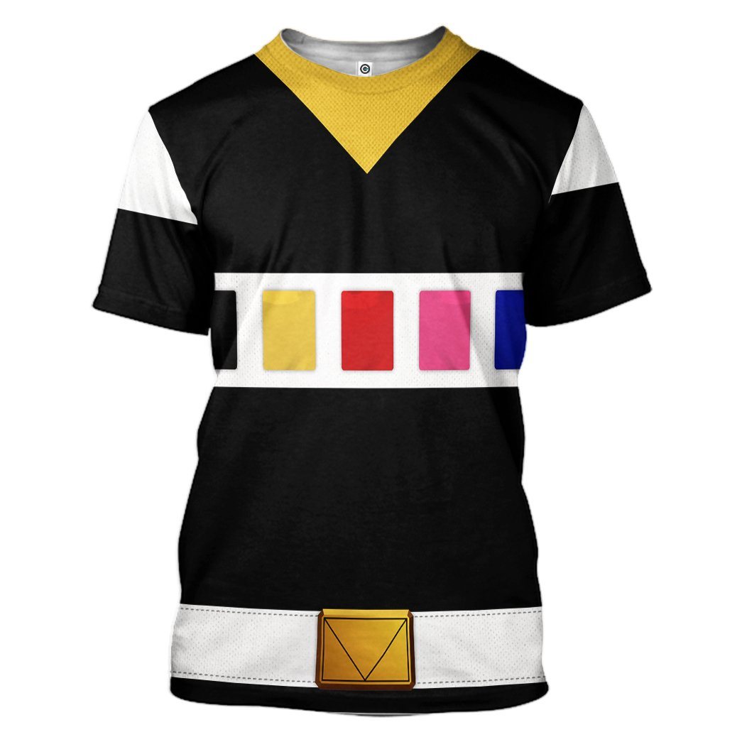 Gearhuman 3D Power Rangers in Space Black Custom Tshirt Hoodie Apparel GV040111 3D Apparel T-Shirt S 