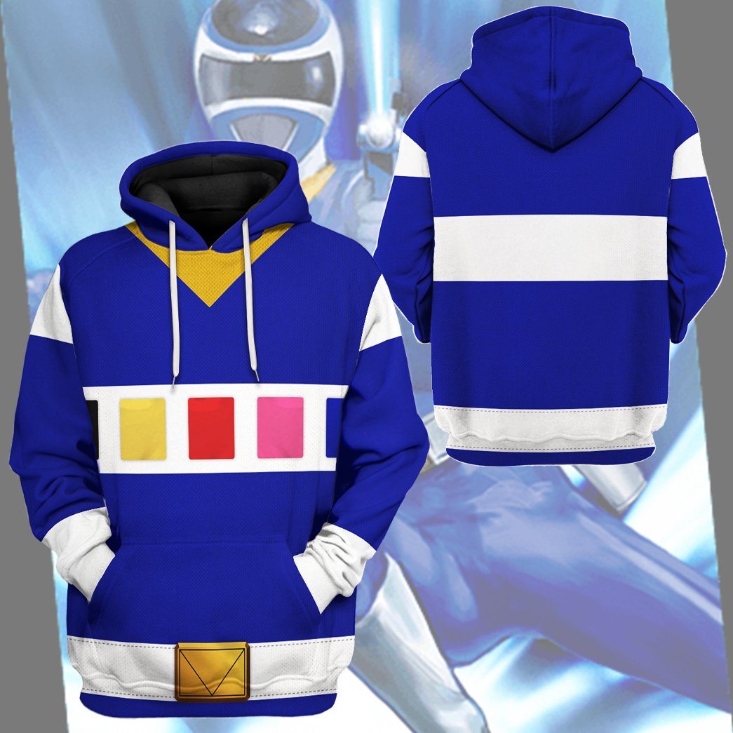 Gearhuman 3D Power Rangers in Space Blue Custom Tshirt Hoodie Apparel GV040114 3D Apparel 
