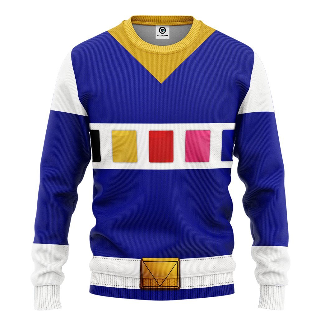 Gearhuman 3D Power Rangers in Space Blue Custom Tshirt Hoodie Apparel GV040114 3D Apparel Long Sleeve S 