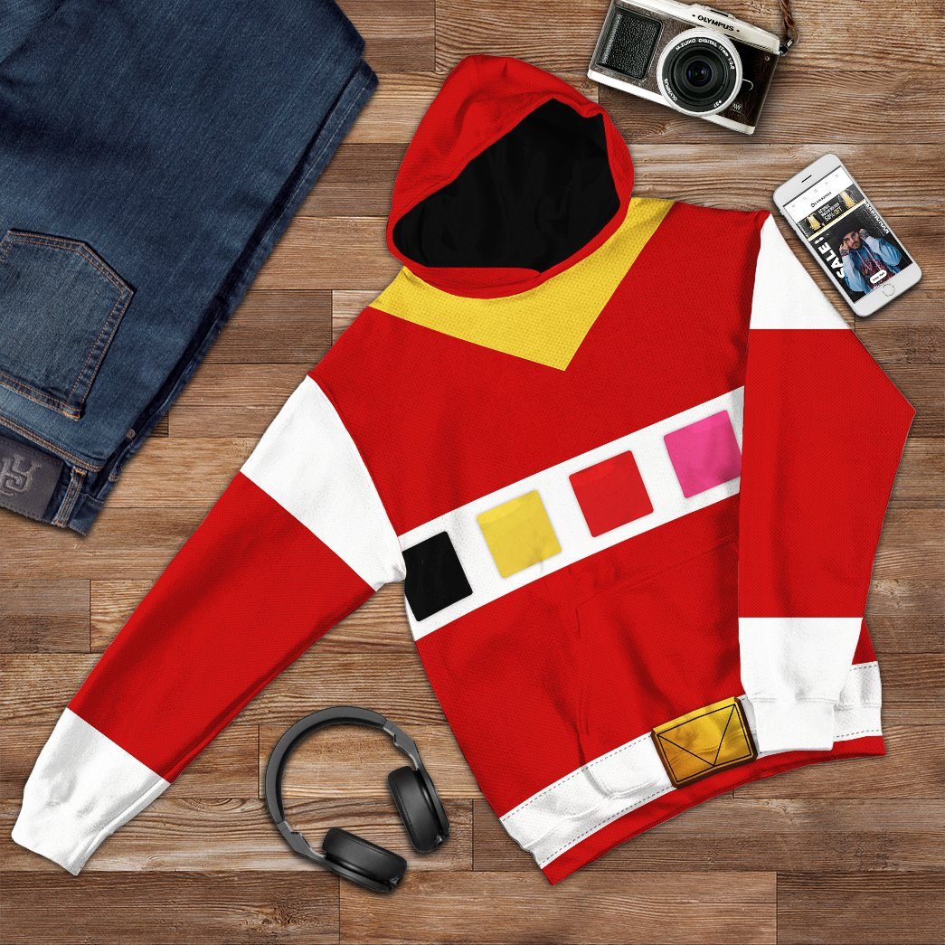 Gearhuman 3D Power Rangers in Space Red Custom Tshirt Hoodie Apparel GV040115 3D Apparel 