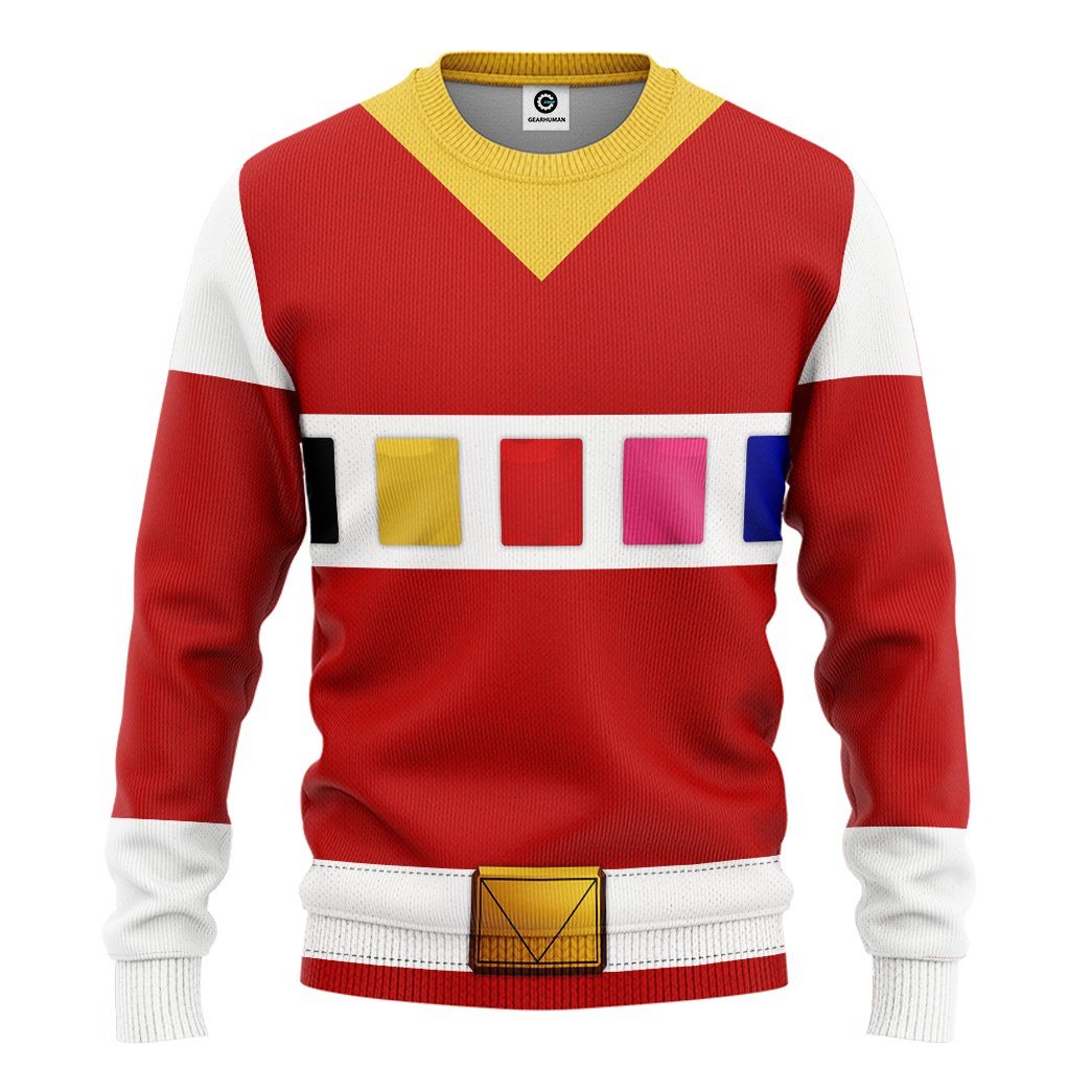 Gearhuman 3D Power Rangers in Space Red Custom Tshirt Hoodie Apparel GV040115 3D Apparel Long Sleeve S 