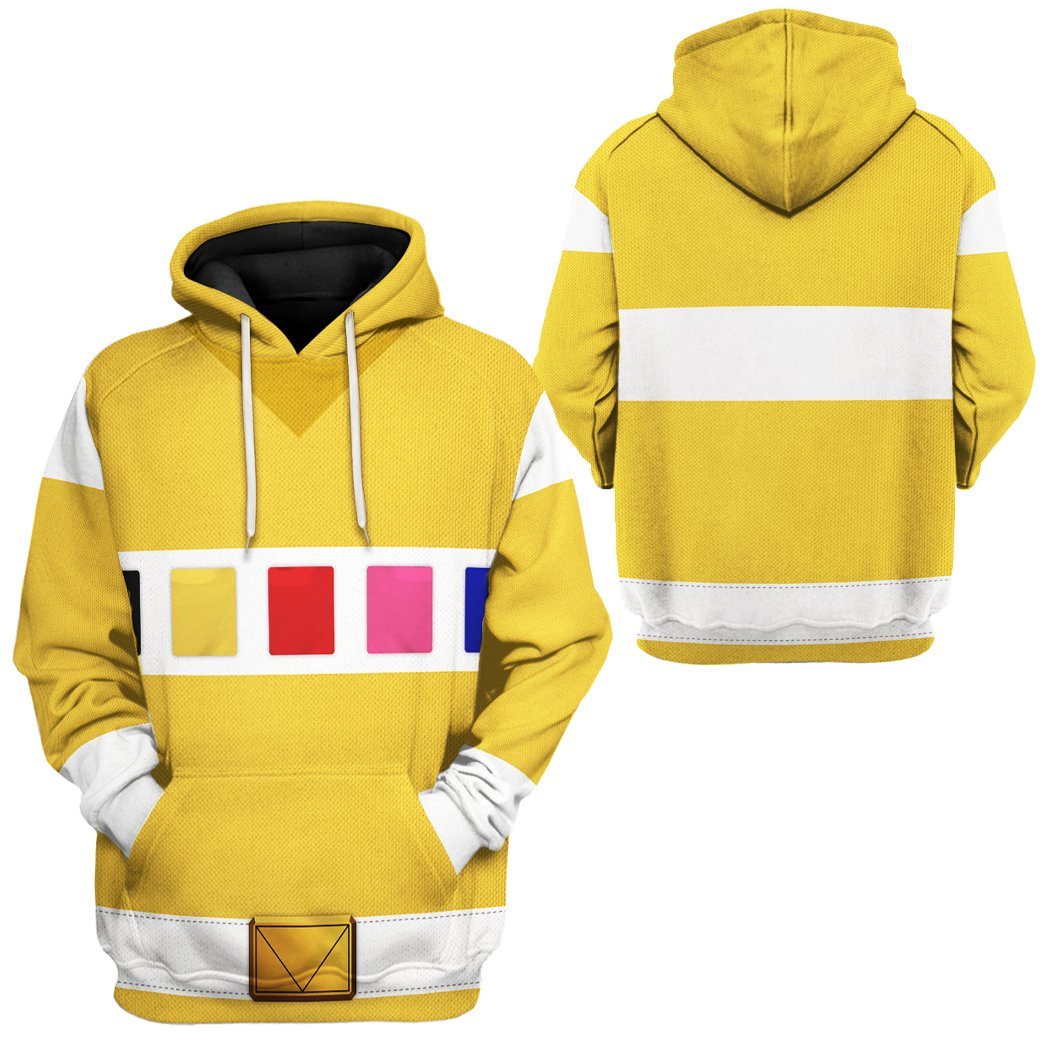 Gearhuman 3D Power Rangers in Space Yellow Custom Tshirt Hoodie Apparel GV040113 3D Apparel 