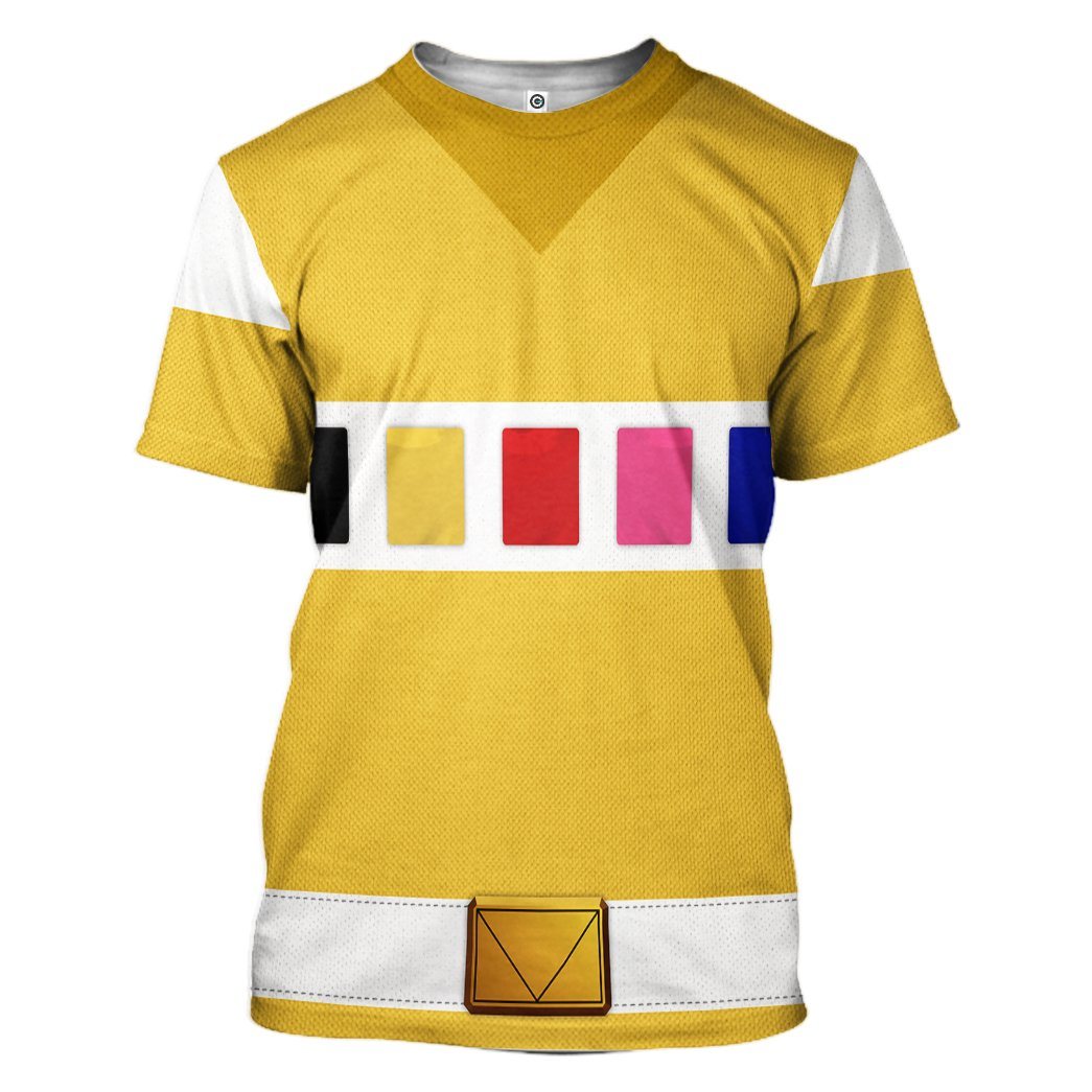 Gearhuman 3D Power Rangers in Space Yellow Custom Tshirt Hoodie Apparel GV040113 3D Apparel T-Shirt S 