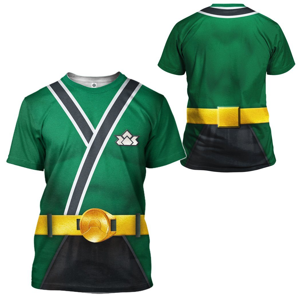 Gearhuman 3D Power Rangers Samurai Green Custom Tshirt Hoodie Apparel GV08017 3D Apparel 