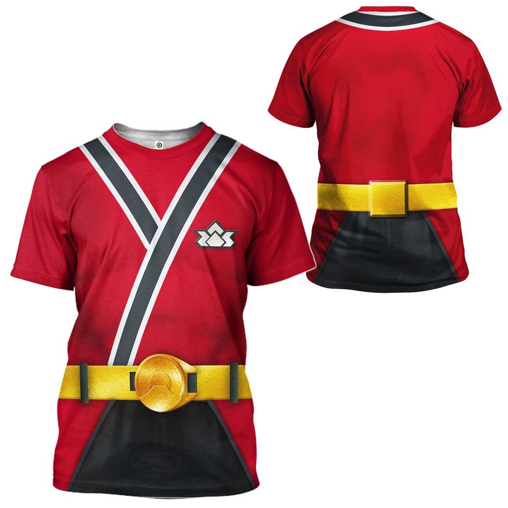 Gearhuman 3D Power Rangers Samurai Red Custom Tshirt Hoodie Apparel GV08016 3D Apparel 