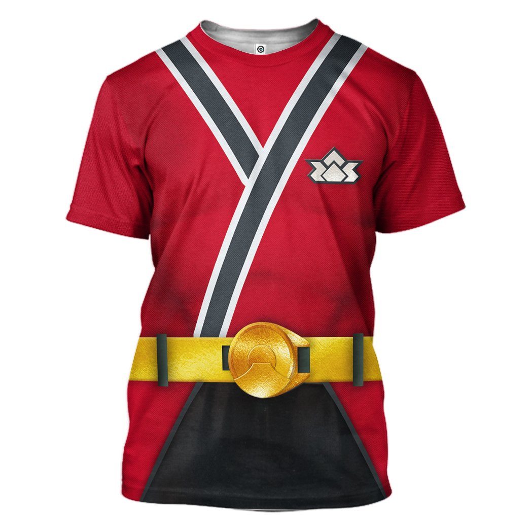 Gearhuman 3D Power Rangers Samurai Red Custom Tshirt Hoodie Apparel GV08016 3D Apparel T-Shirt S 