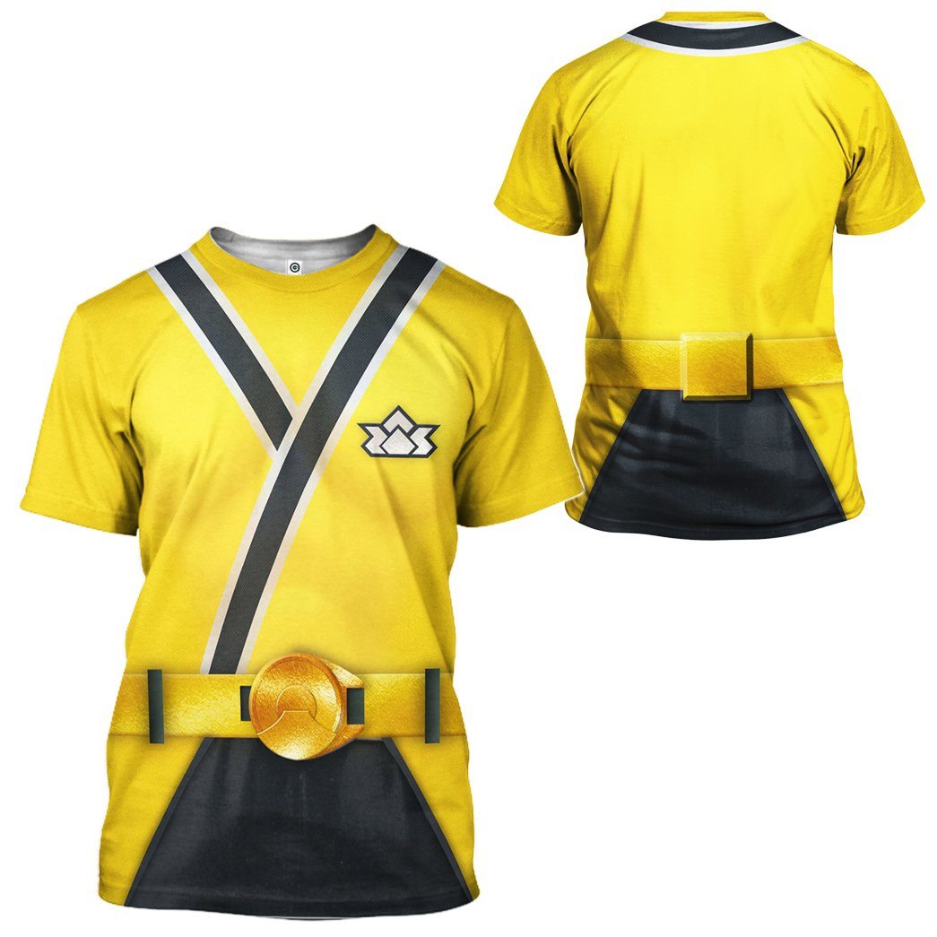 Gearhuman 3D Power Rangers Samurai Yellow Custom Tshirt Hoodie Apparel GV08019 3D Apparel 