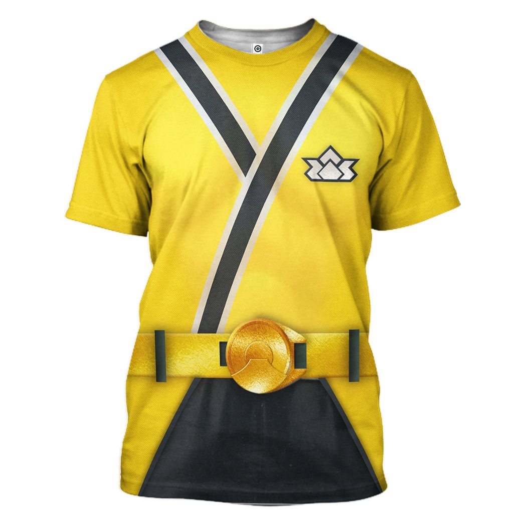 Gearhuman 3D Power Rangers Samurai Yellow Custom Tshirt Hoodie Apparel GV08019 3D Apparel T-Shirt S 