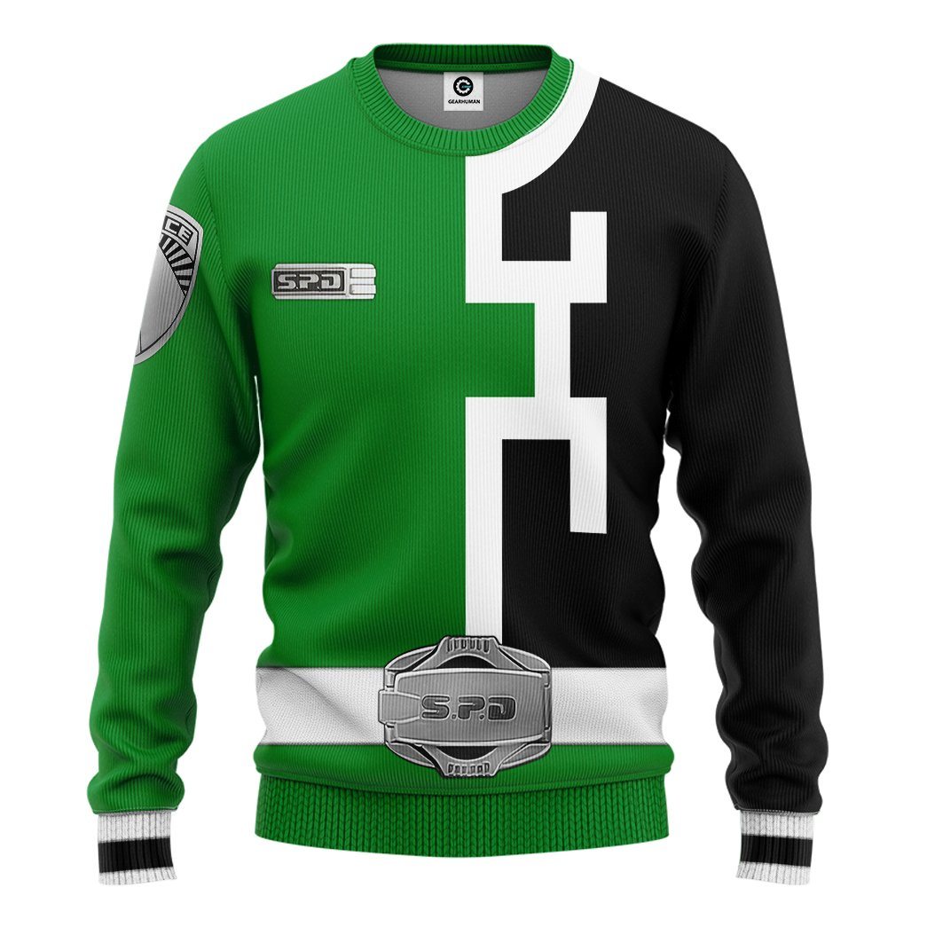 Gearhumans 3D Power Rangers Green Tshirt Hoodie Apparel