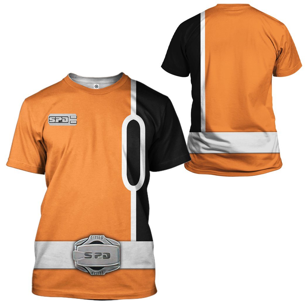 Gearhuman 3D Power Rangers SPD Orange Tshirt Hoodie Apparel GB290114 3D Apparel