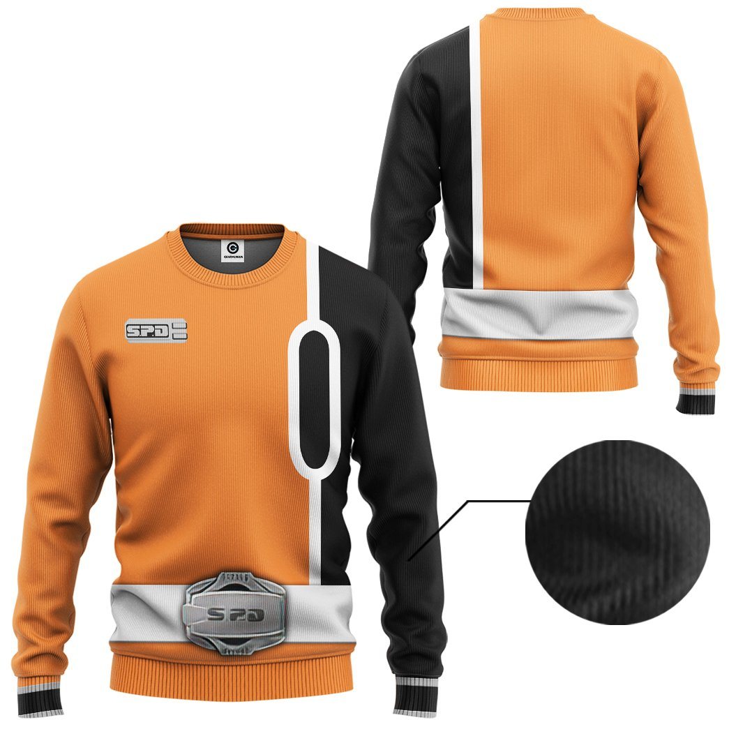 Gearhuman 3D Power Rangers SPD Orange Tshirt Hoodie Apparel GB290114 3D Apparel