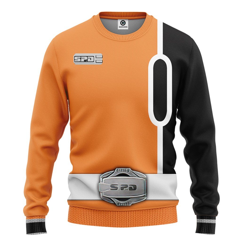 Gearhuman 3D Power Rangers SPD Orange Tshirt Hoodie Apparel GB290114 3D Apparel Long Sleeve S