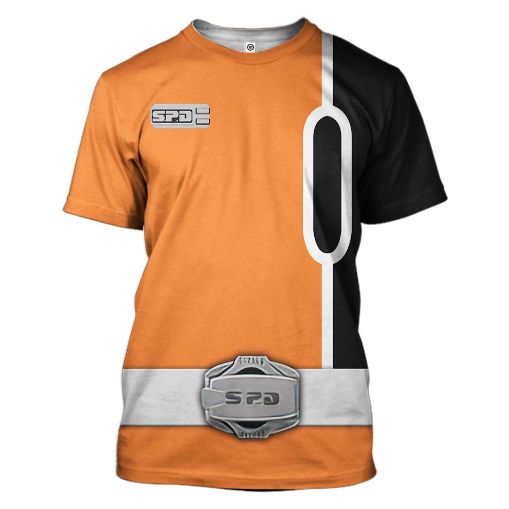 Gearhuman 3D Power Rangers SPD Orange Tshirt Hoodie Apparel GB290114 3D Apparel T-Shirt S
