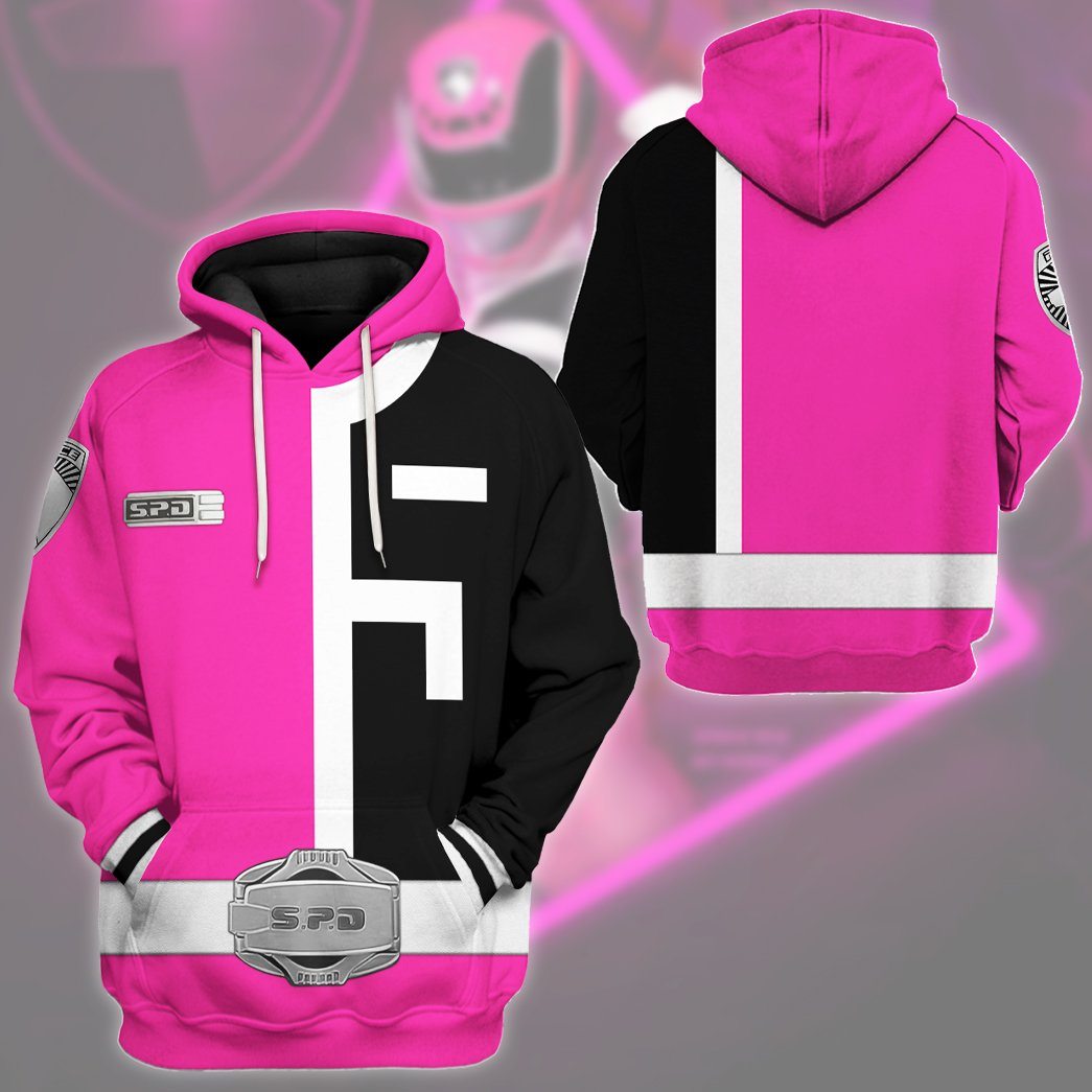 Gearhuman 3D Power Rangers S.P.D Pink Tshirt Hoodie Apparel GB290123 3D Apparel