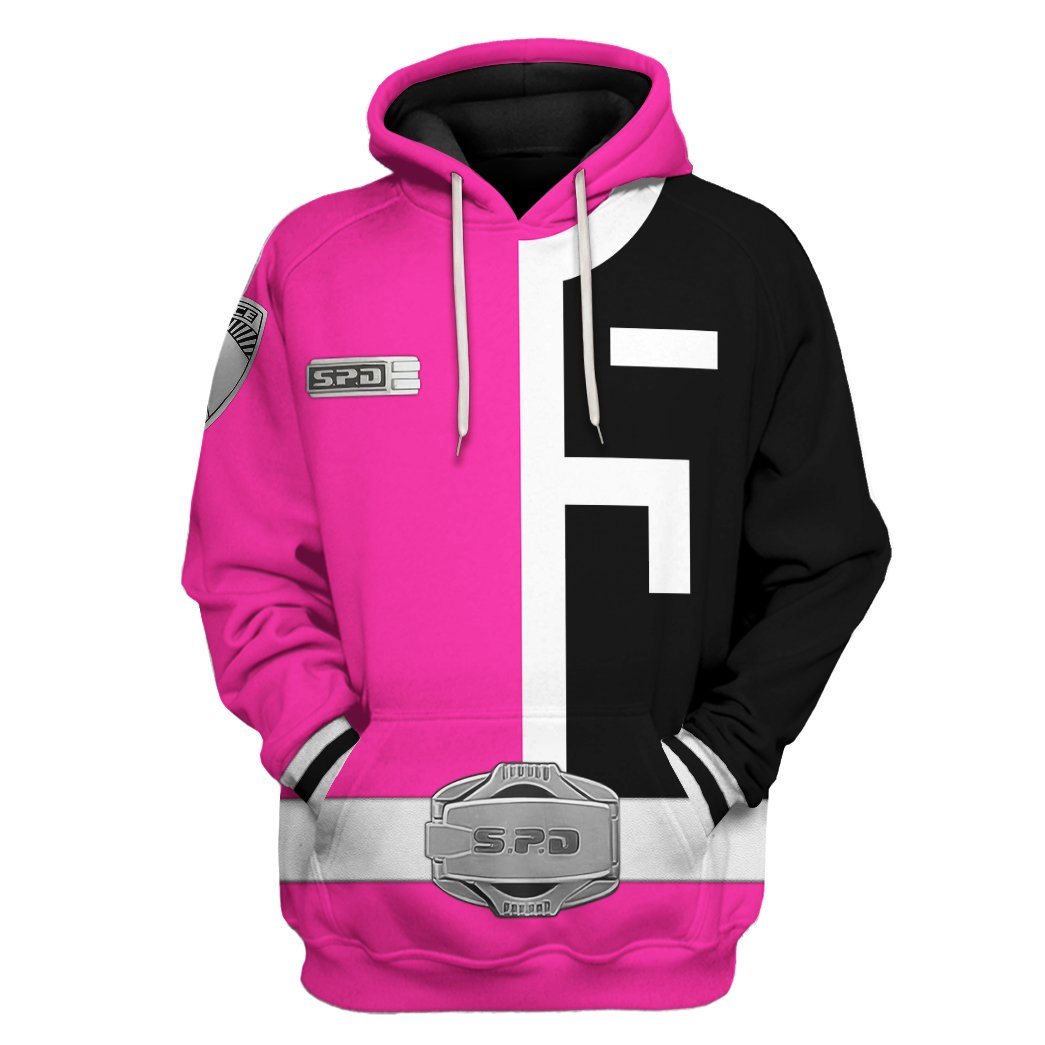 Gearhuman 3D Power Rangers S.P.D Pink Tshirt Hoodie Apparel GB290123 3D Apparel Hoodie S