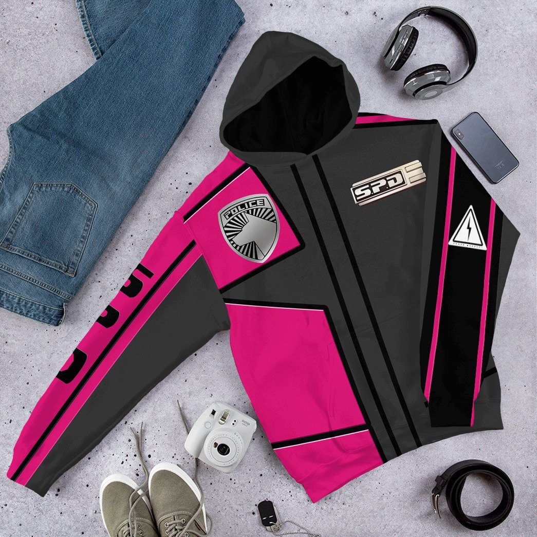 Gearhuman 3D Power Rangers S.P.D Pink Uniform Tshirt Hoodie Apparel GB290145 3D Apparel