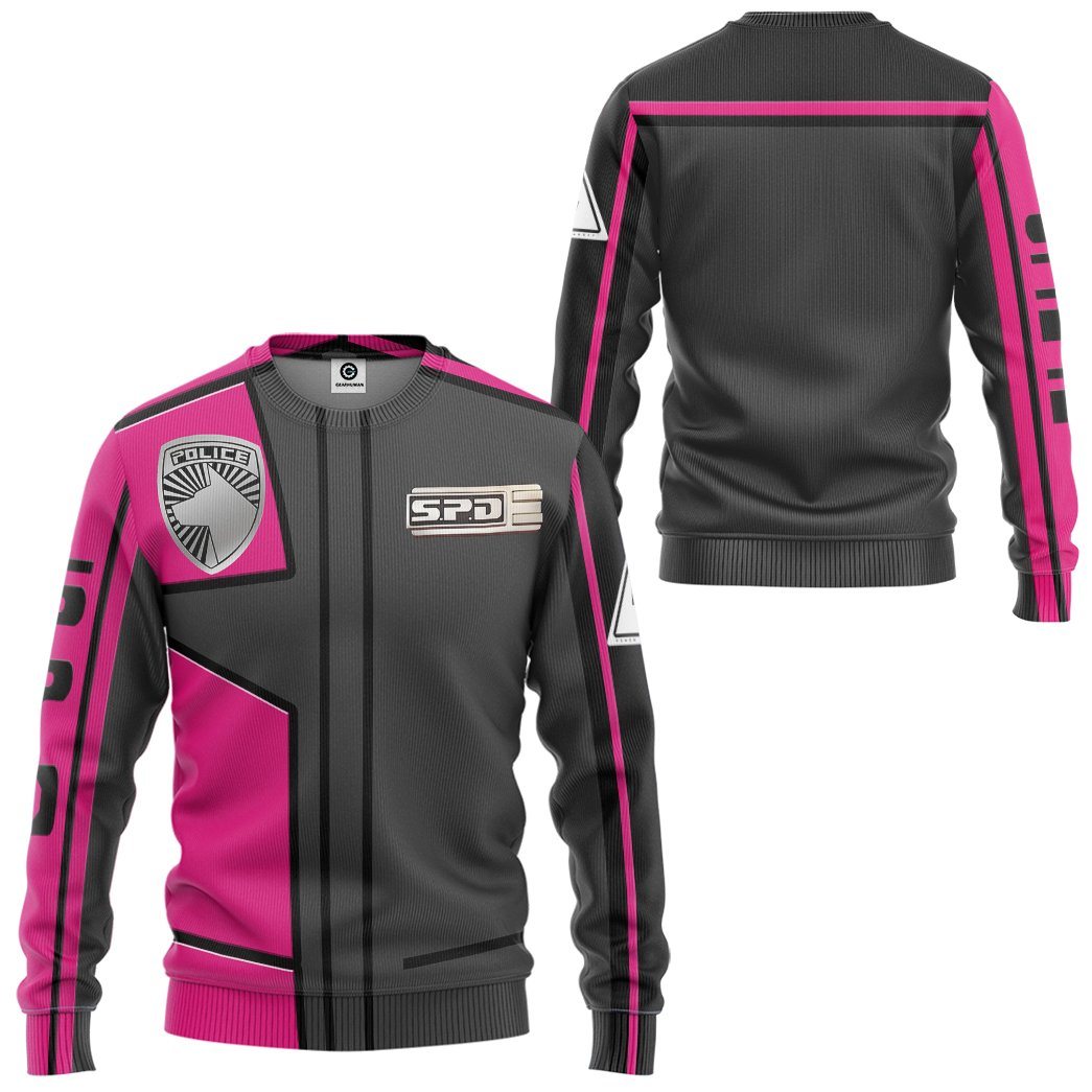 Gearhuman 3D Power Rangers S.P.D Pink Uniform Tshirt Hoodie Apparel GB290145 3D Apparel