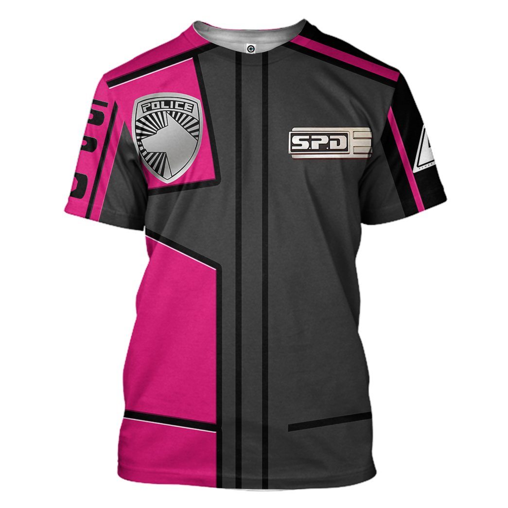 Gearhuman 3D Power Rangers S.P.D Pink Uniform Tshirt Hoodie Apparel GB290145 3D Apparel T-Shirt S