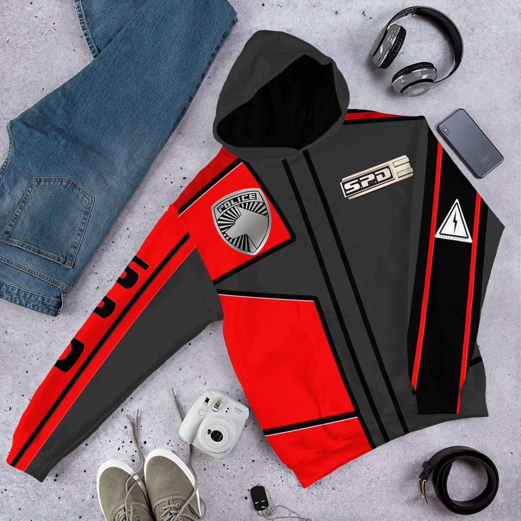 Gearhuman 3D Power Rangers S.P.D Red Uniform Tshirt Hoodie Apparel GB290133 3D Apparel