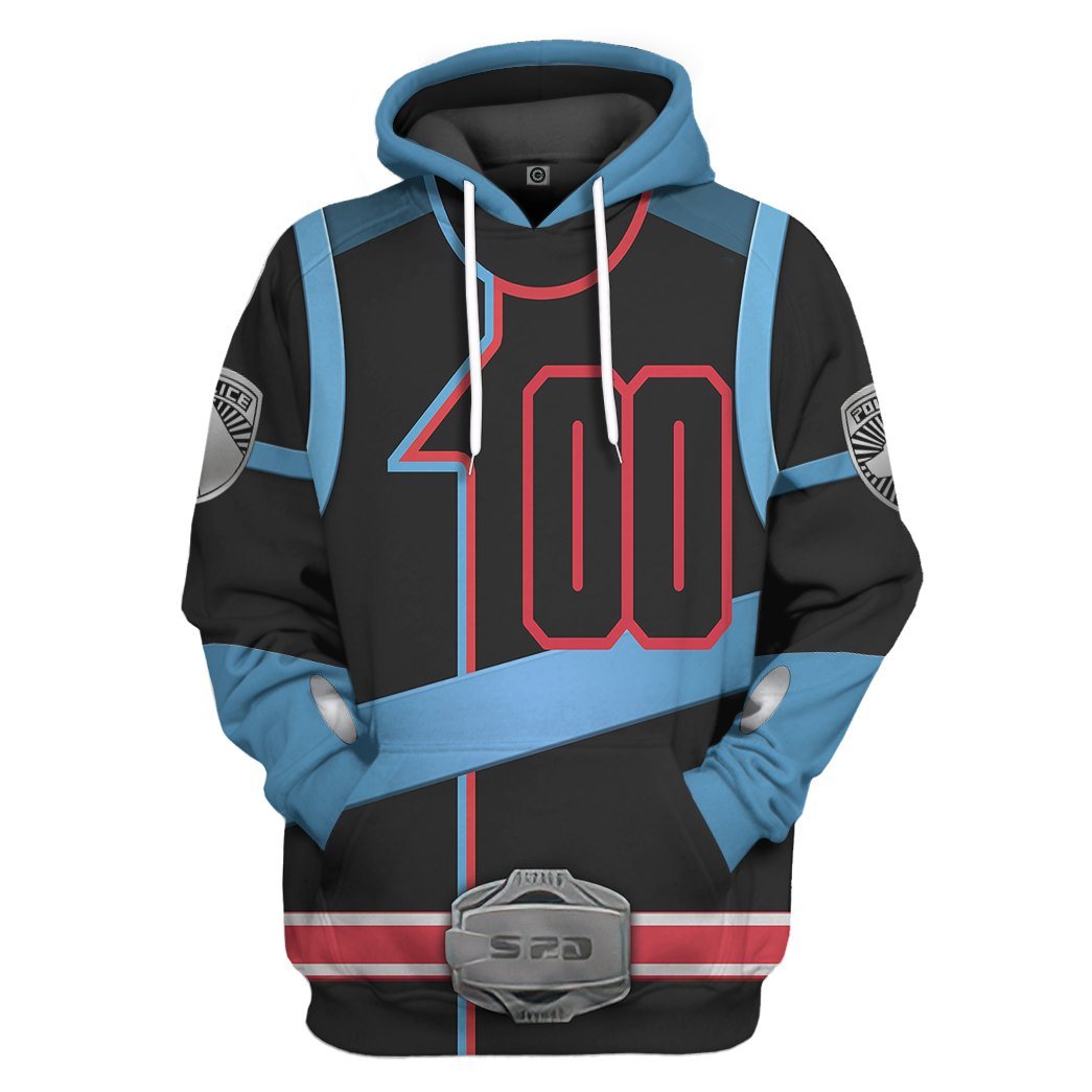 Gearhumans 3D Power Rangers SPD Shadow Tshirt Hoodie Apparel