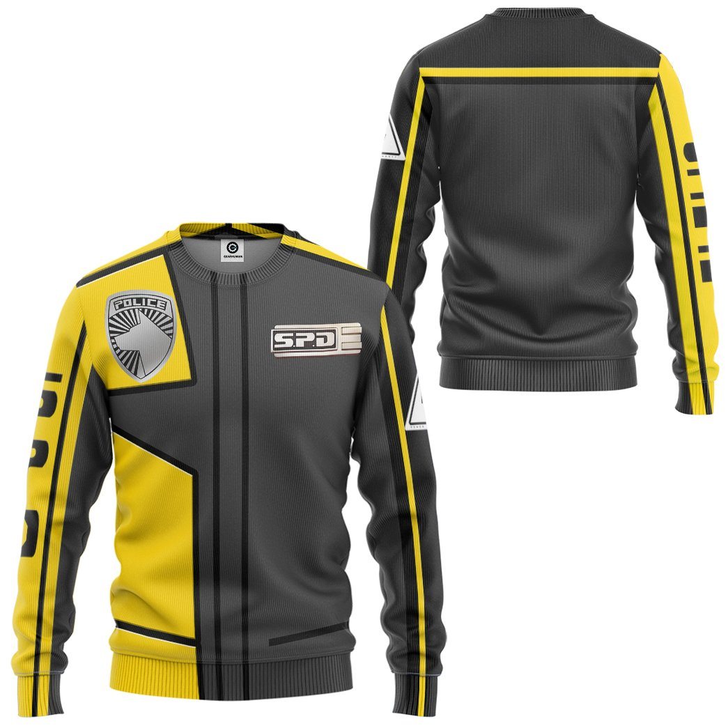 Gearhuman 3D Power Rangers S.P.D Yellow Uniform Tshirt Hoodie Apparel GB290150 3D Apparel