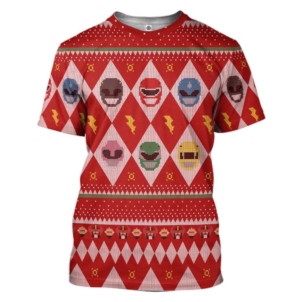 Gearhuman 3D Power Rangers Ugly Sweater Custom Tshirt Hoodie Apparel CW29101 3D Apparel T-Shirt S 
