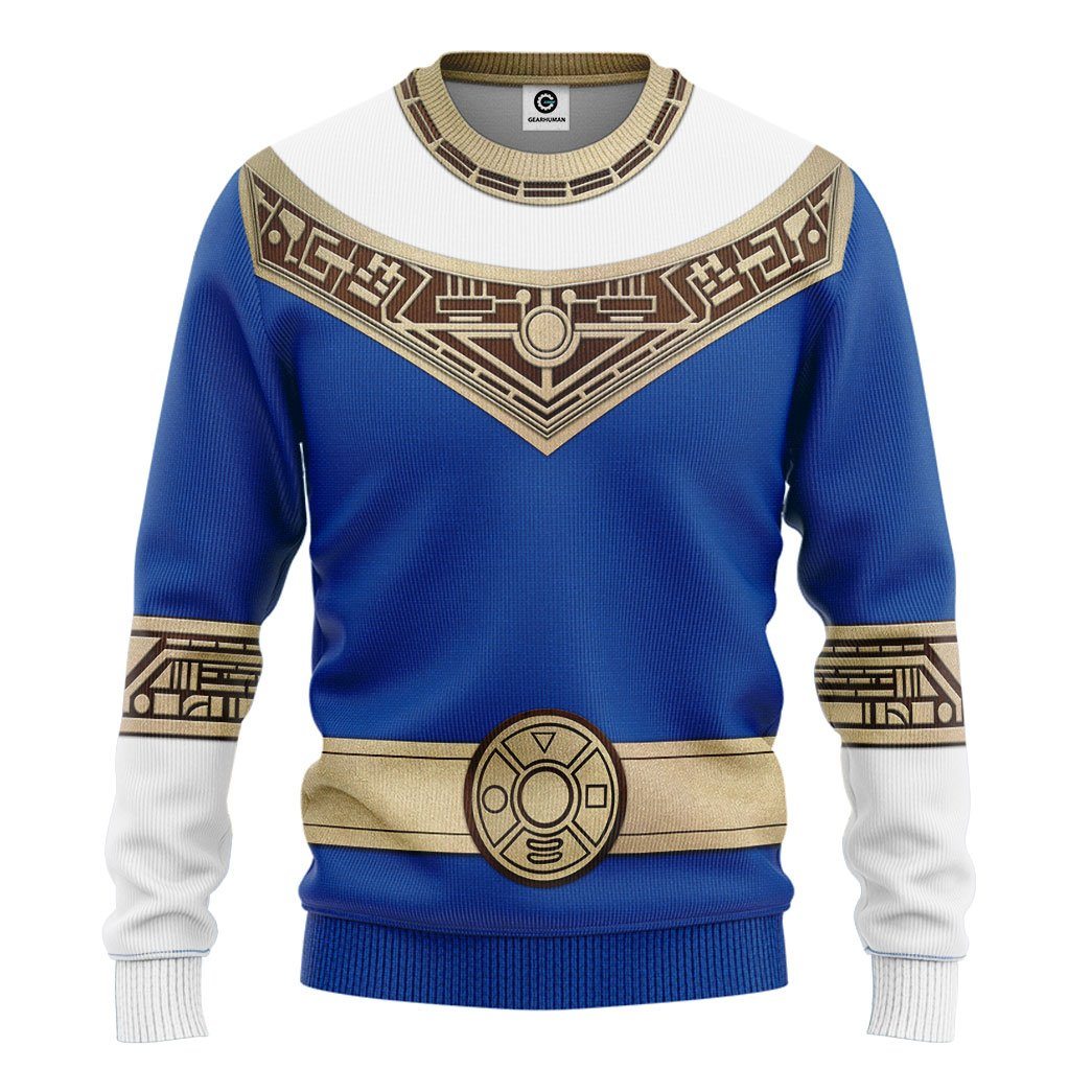 Gearhuman 3D Power Rangers Zeo Blue Custom Tshirt Hoodie Apparel GV06015 3D Apparel Long Sleeve S 