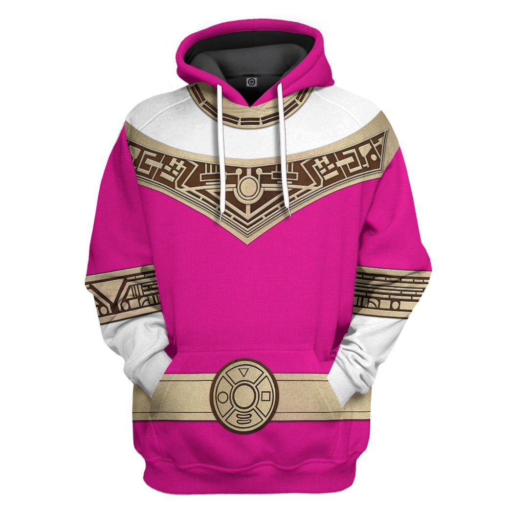 Gearhuman 3D Power Rangers Zeo Pink Custom Tshirt Hoodie Apparel GV06014 3D Apparel Hoodie S 