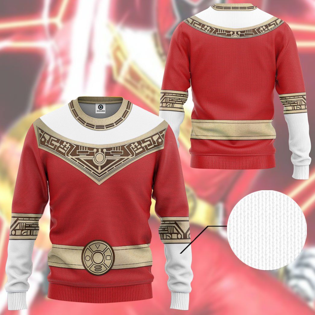 Gearhuman 3D Power Rangers Zeo Red Custom Tshirt Hoodie Apparel GV06013 3D Apparel 