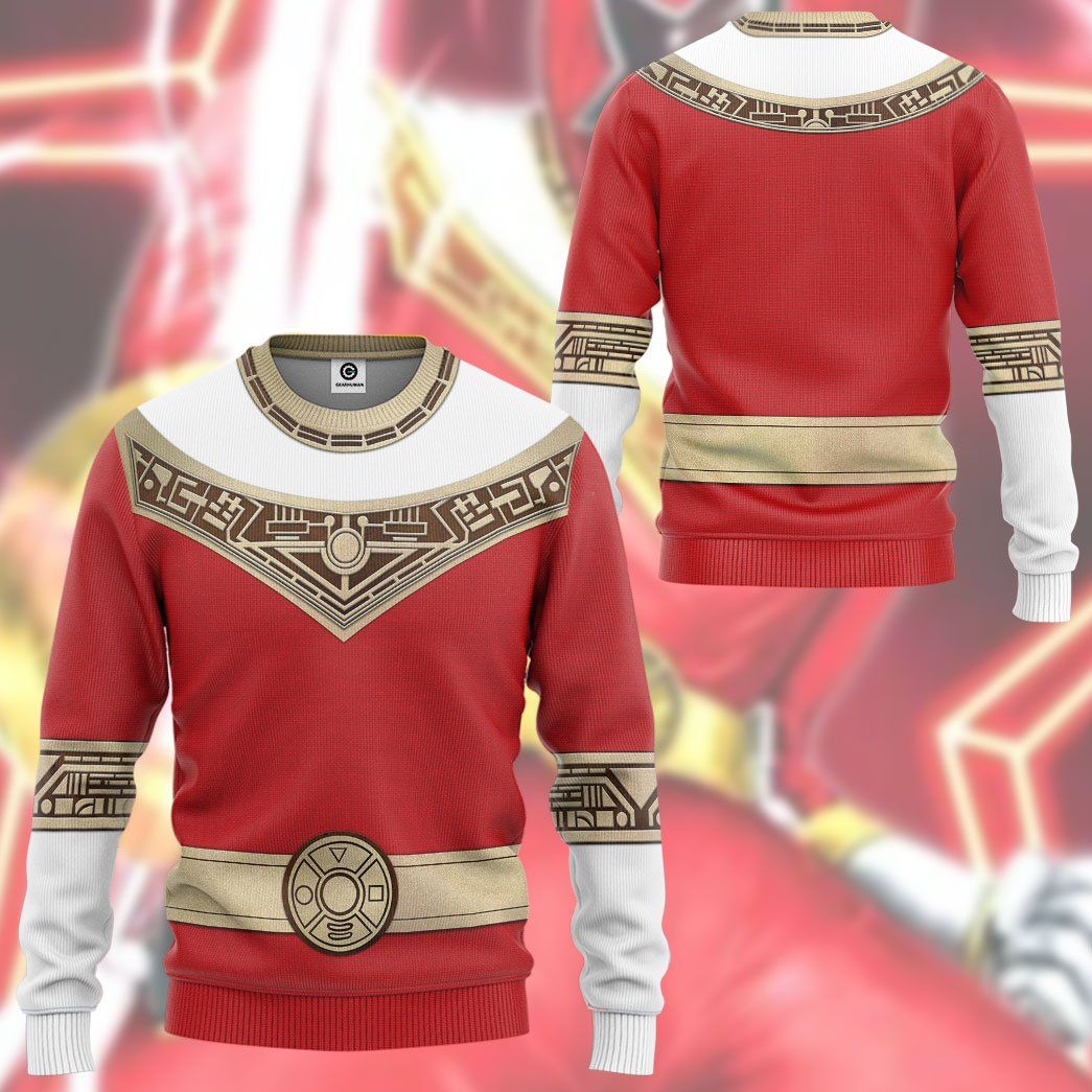 Gearhuman 3D Power Rangers Zeo Red Custom Tshirt Hoodie Apparel GV06013 3D Apparel 