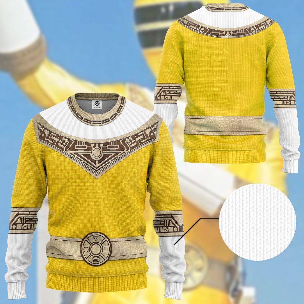 Gearhuman 3D Power Rangers Zeo Yellow Custom Tshirt Hoodie Apparel GV06012 3D Apparel 