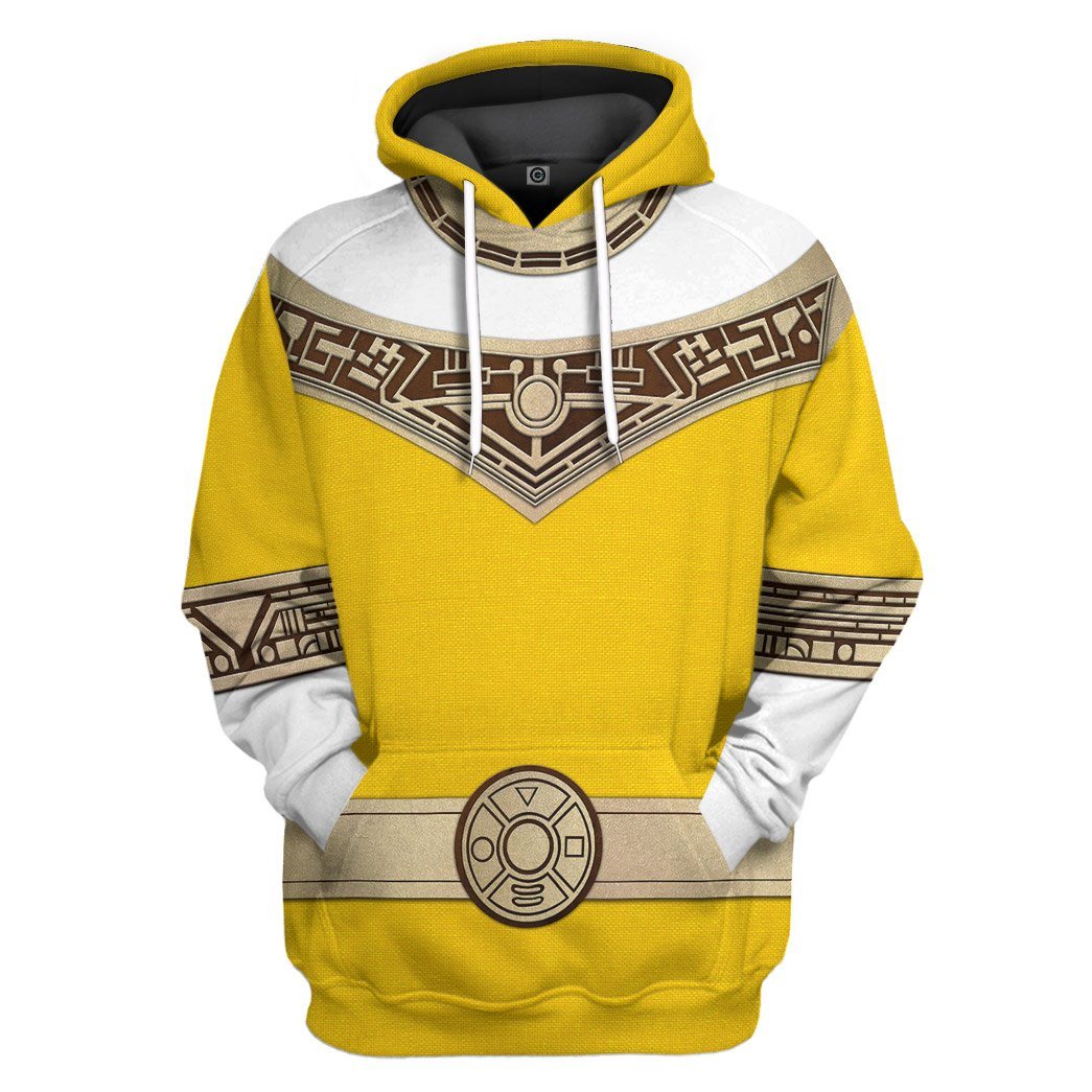 Gearhuman 3D Power Rangers Zeo Yellow Custom Tshirt Hoodie Apparel GV06012 3D Apparel Hoodie S 