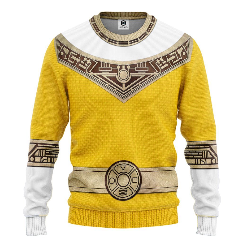 Gearhuman 3D Power Rangers Zeo Yellow Custom Tshirt Hoodie Apparel GV06012 3D Apparel Long Sleeve S 