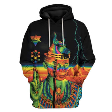 Gearhumans 3D Psychedelic God Of Egypt Custom T-Shirts Hoodie Apparel