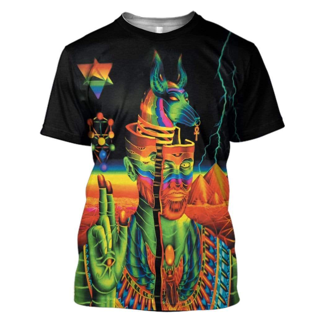Gearhuman 3D Psychedelic God Of Egypt Custom T-Shirts Hoodie Apparel HD-A15024 3D Custom Fleece Hoodies T-Shirt S 