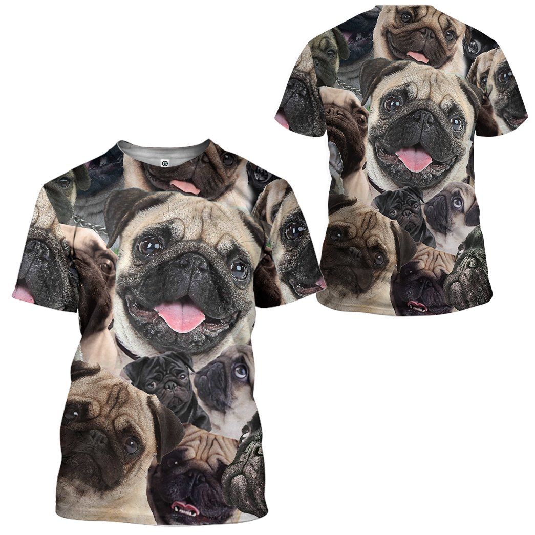 Gearhuman 3D Pug Face Tshirt Hoodie Apparel GK010211 3D Apparel T-Shirt S