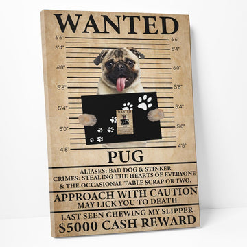 Gearhumans 3D Pug Wanted Canvas