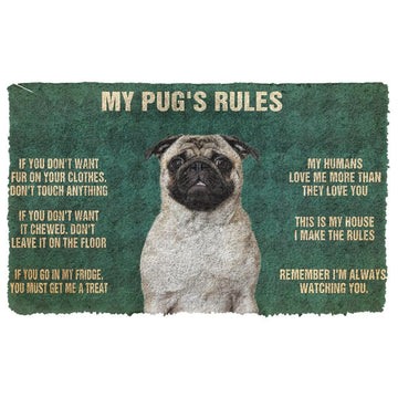 Gearhumans 3D Pug's Rules Doormat