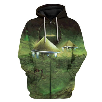 Gearhumans 3D Pyramids At Night Custom Hoodies Apparel