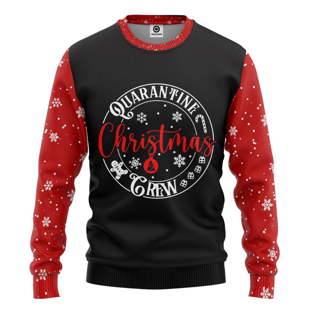 Gearhuman 3D Quarantine Christmas Crew Custom Tshirt Hoodie Apparel GB12112 3D Apparel Long Sleeve S 