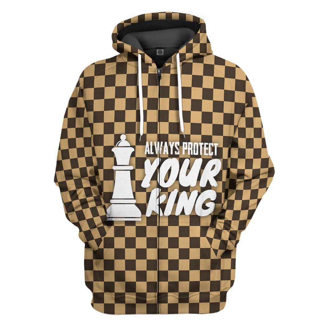 Gearhuman 3D Queen Chessboard Couple Tshirt Hoodie Apparel GB150117 3D Apparel Zip Hoodie S 