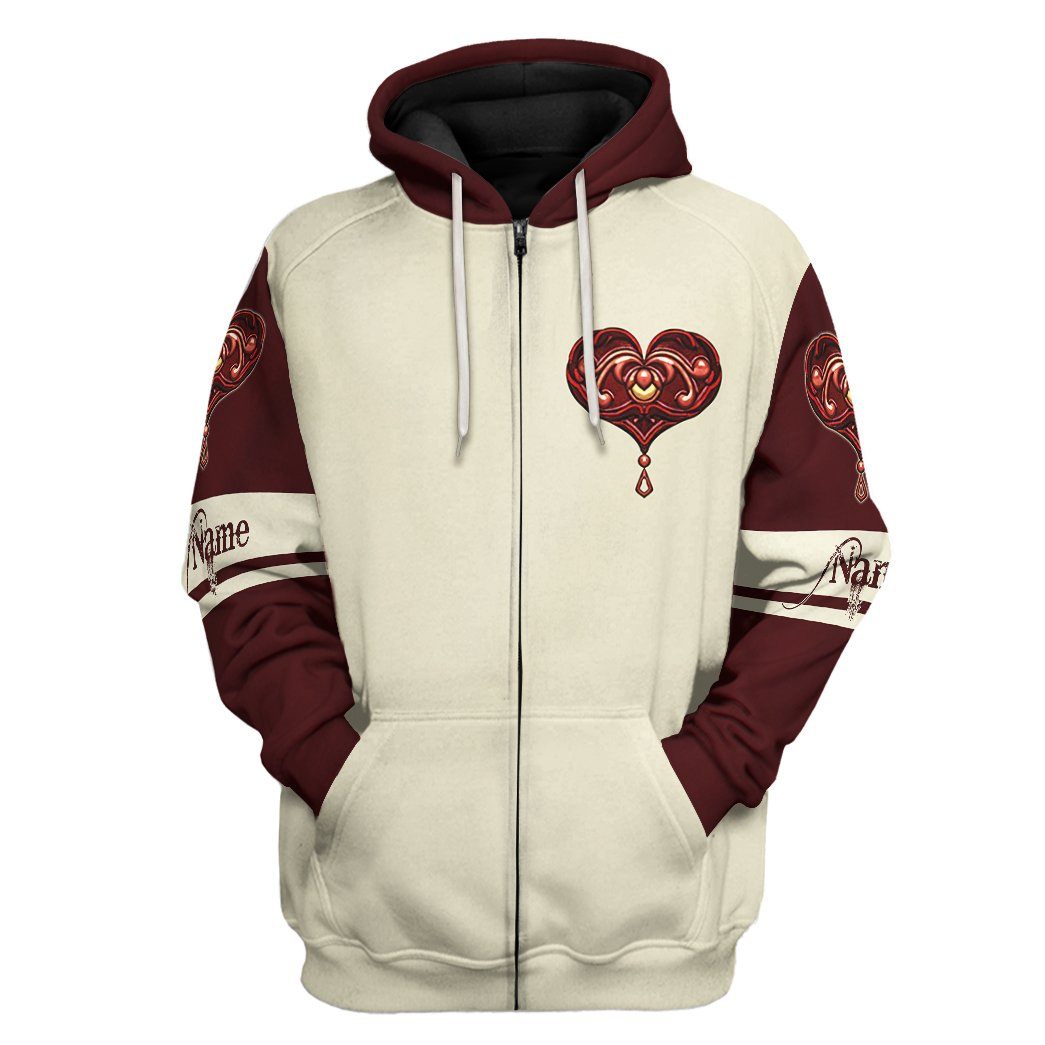 Gearhuman 3D Queen Hearts Lion Poker Custom Name Tshirt Hoodie Appearl GB31126 3D Apparel Zip Hoodie S 