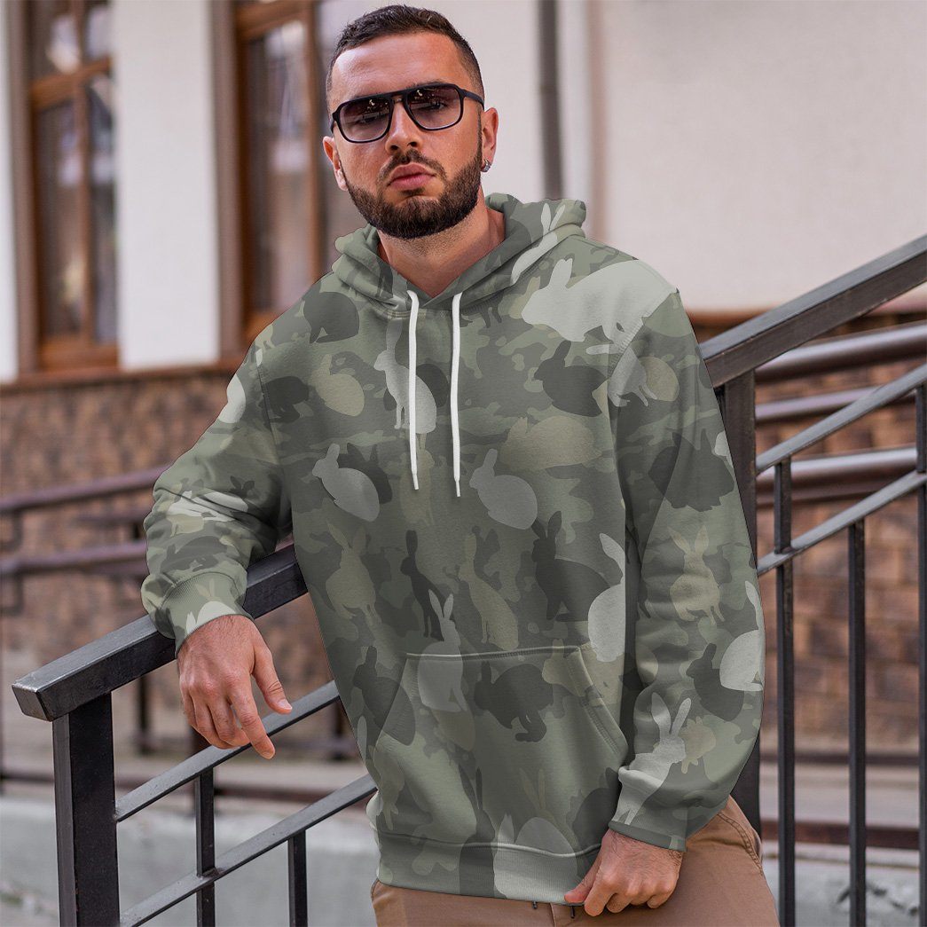 Gearhumans 3D Rabbit Camo Custom Tshirt Hoodie Apparel