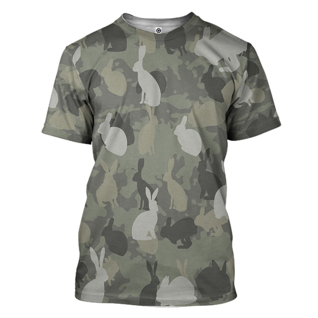 Gearhuman 3D Rabbit Camo Custom Tshirt Hoodie Apparel GV08126 3D Apparel T-Shirt S 